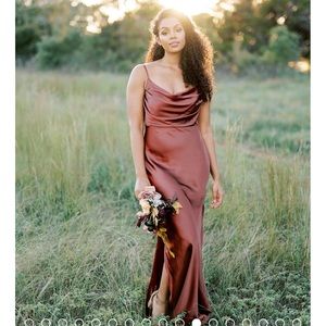 NWT REVELRY skye satin maxi dress